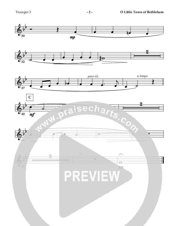O Little Town Of Bethlehem (Instrumental) Trumpet 3 ()