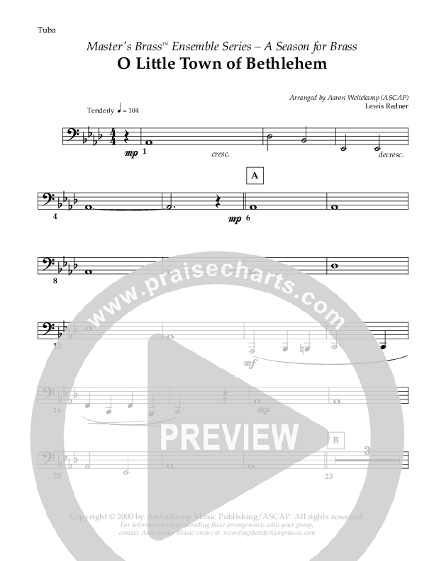 O Little Town Of Bethlehem (Instrumental) Tuba ()
