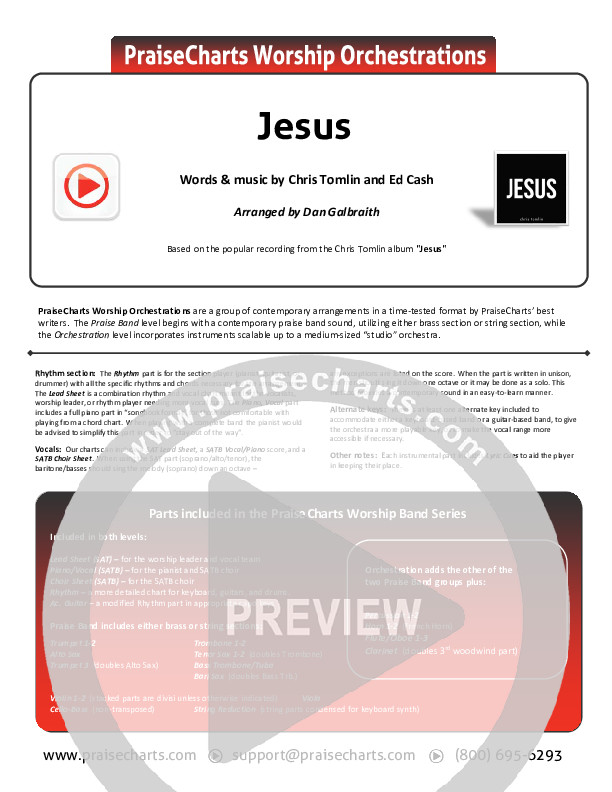 Jesus Cover Sheet (Chris Tomlin)