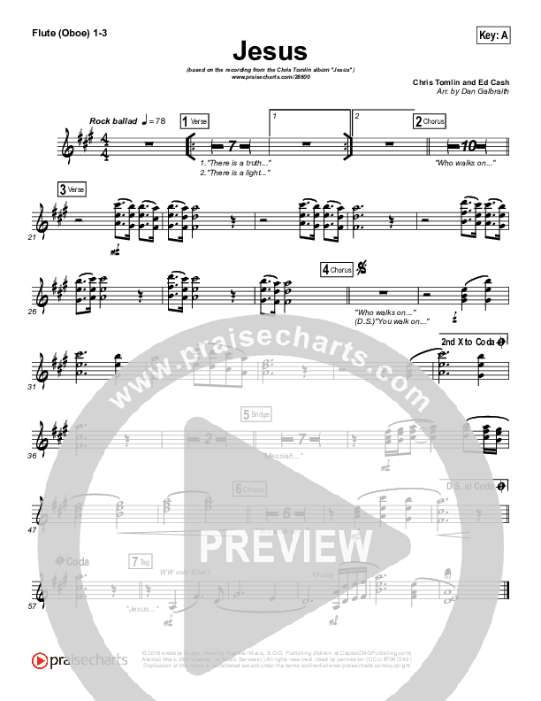Jesus Flute/Oboe 1/2/3 (Chris Tomlin)
