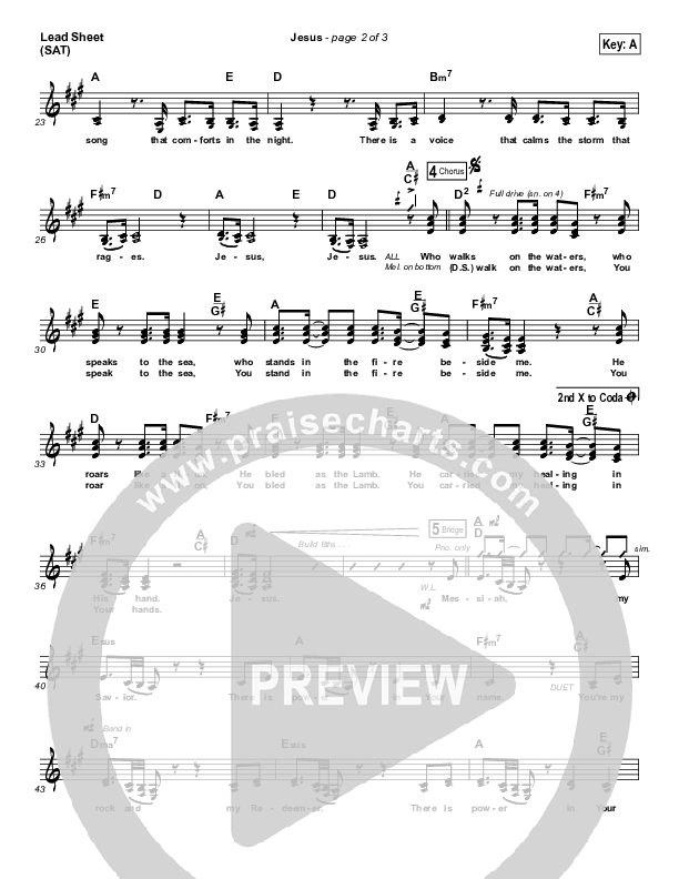 Jesus Lead Sheet (SAT) (Chris Tomlin)