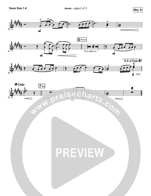 Jesus Tenor Sax 1/2 (Chris Tomlin)