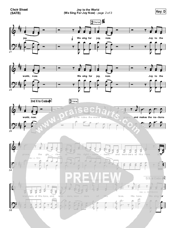 Joy To The World (We Sing For Joy Now) Choir Sheet (SATB) (Illuminous Band)