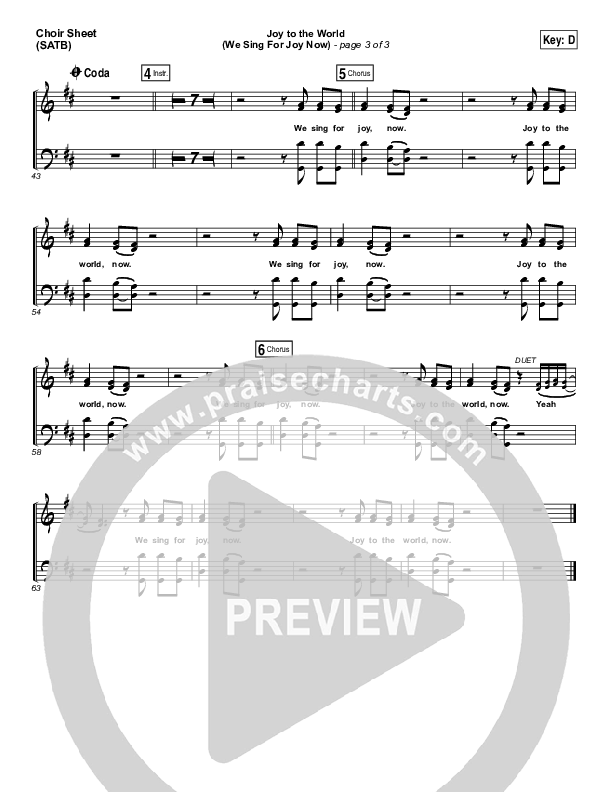 Joy To The World (We Sing For Joy Now) Choir Vocals (SATB) (Illuminous Band)