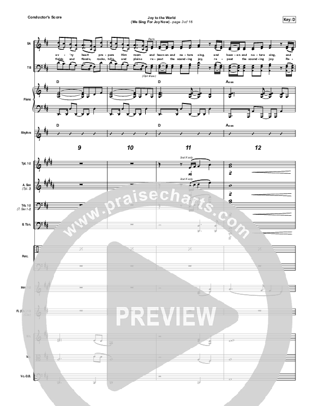 Joy To The World (We Sing For Joy Now) Conductor's Score (Illuminous Band)