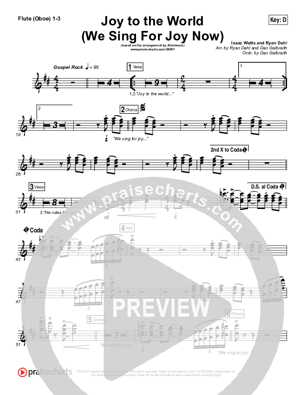 Joy To The World (We Sing For Joy Now) Flute/Oboe 1/2/3 (Illuminous Band)