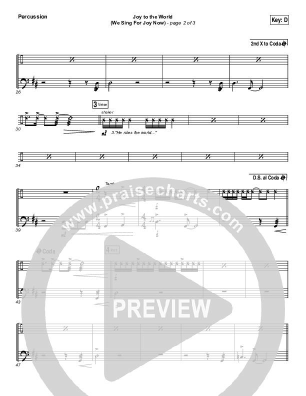 Joy To The World (We Sing For Joy Now) Percussion (Illuminous Band)