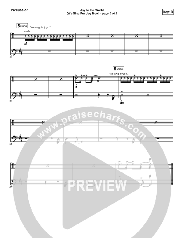 Joy To The World (We Sing For Joy Now) Percussion (Illuminous Band)