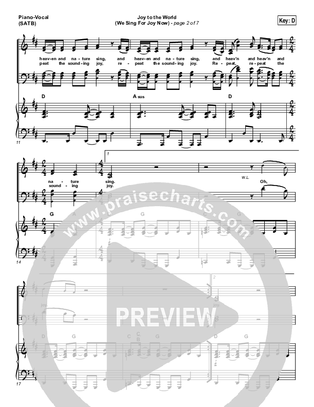 Joy To The World (We Sing For Joy Now) Piano/Vocal (SATB) (Illuminous Band)