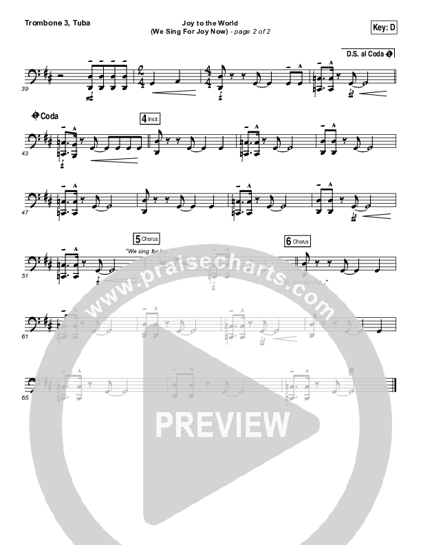 Joy To The World (We Sing For Joy Now) Trombone 3/Tuba (Illuminous Band)