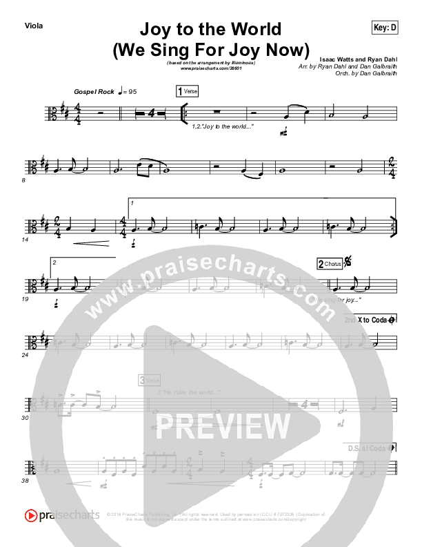 Joy To The World (We Sing For Joy Now) Viola (Illuminous Band)