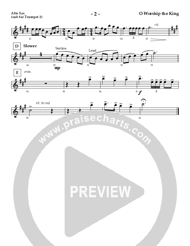 O Worship The King (Instrumental) Alto Sax (AnderKamp Music)