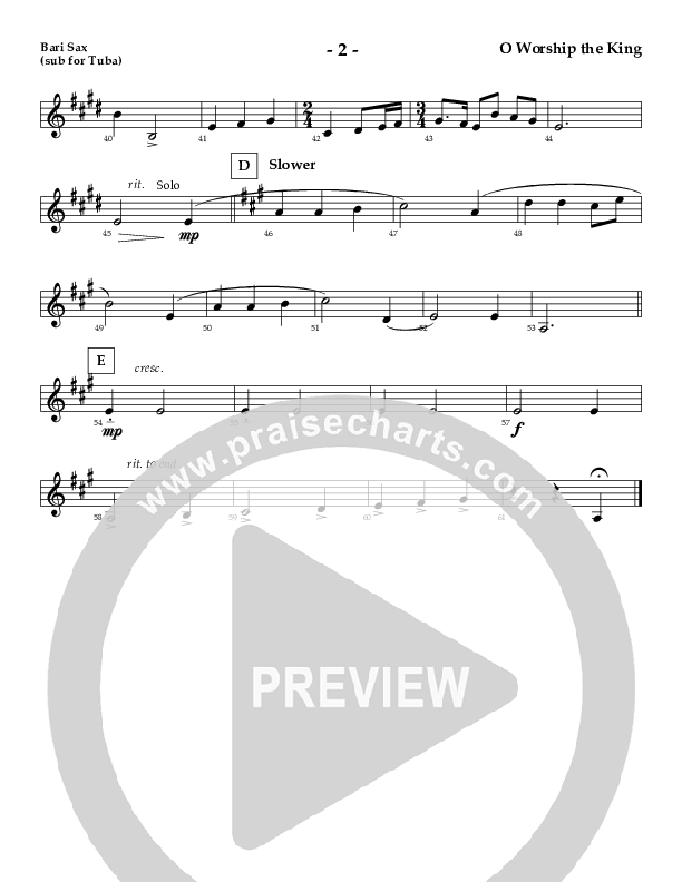O Worship The King (Instrumental) Bari Sax (AnderKamp Music)