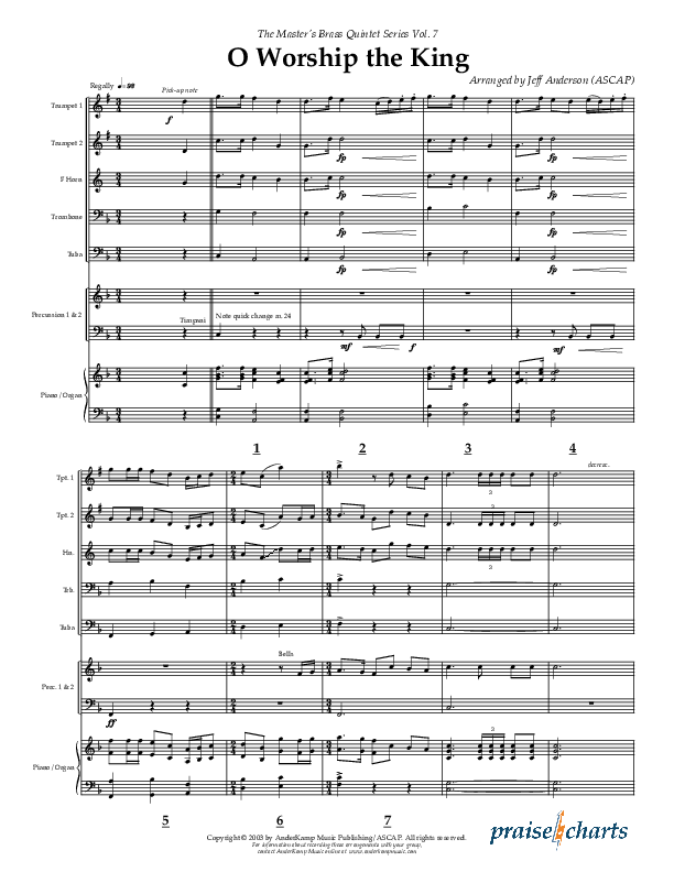 O Worship The King (Instrumental) Brass Quintet (AnderKamp Music)