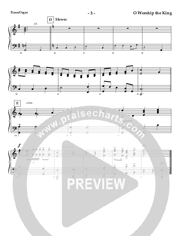 O Worship The King (Instrumental) Piano Sheet (AnderKamp Music)