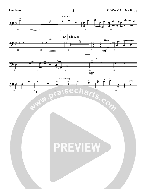 O Worship The King (Instrumental) Trombone (AnderKamp Music)