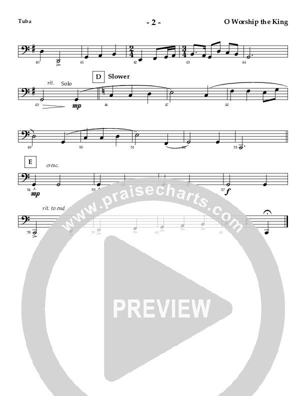 O Worship The King (Instrumental) Tuba (AnderKamp Music)