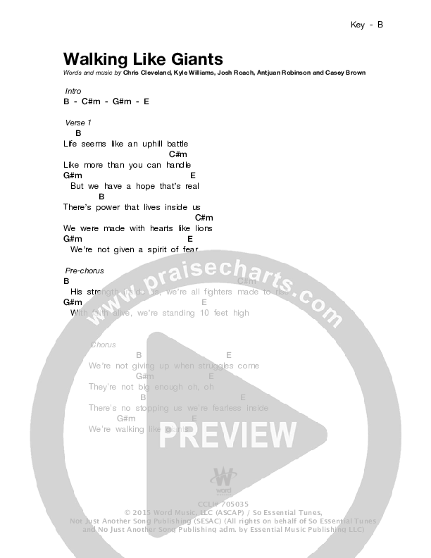 Walking Like Giants Chords & Lyrics (Stars Go Dim)