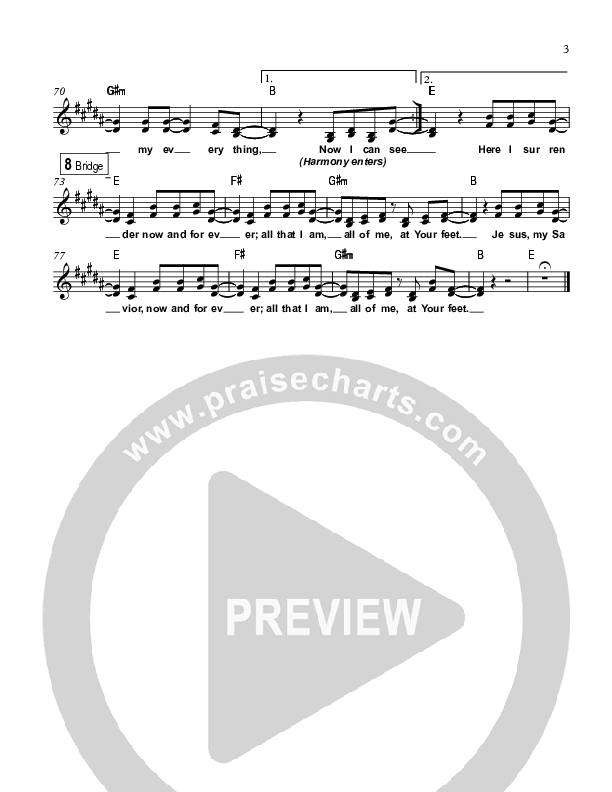 Here I Surrender Lead Sheet (Highlands Worship)