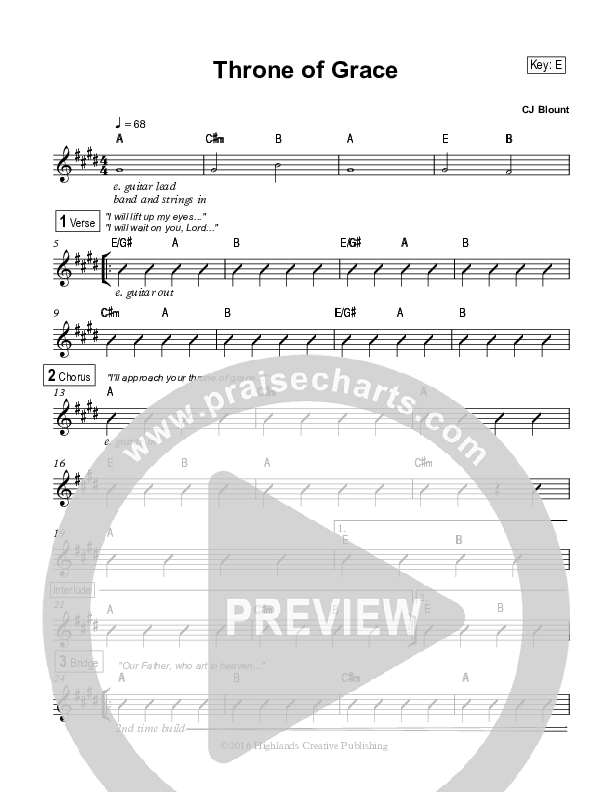 Throne Of Grace Rhythm Chart (Highlands Worship)