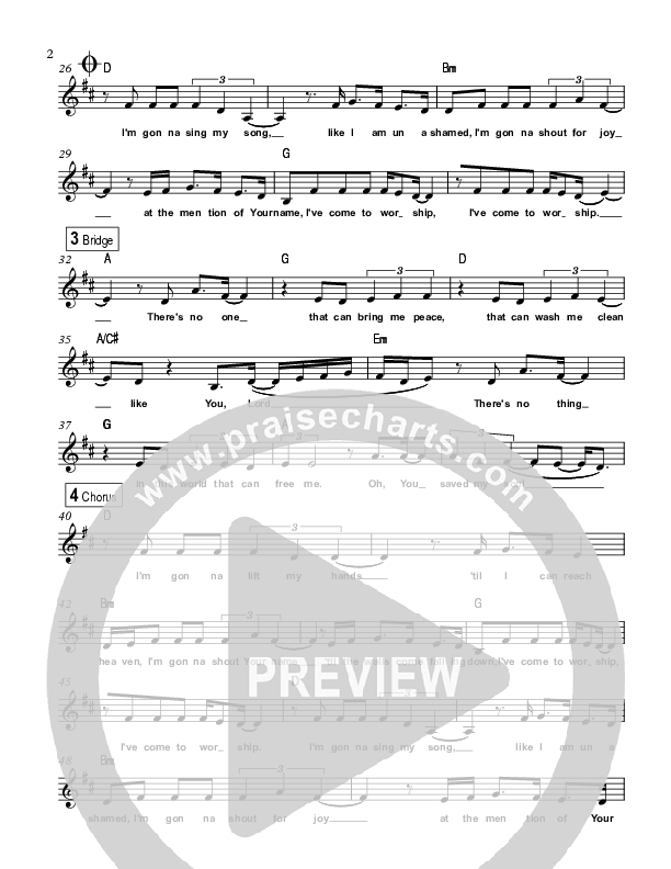 Place Of Freedom Lead Sheet (Highlands Worship)