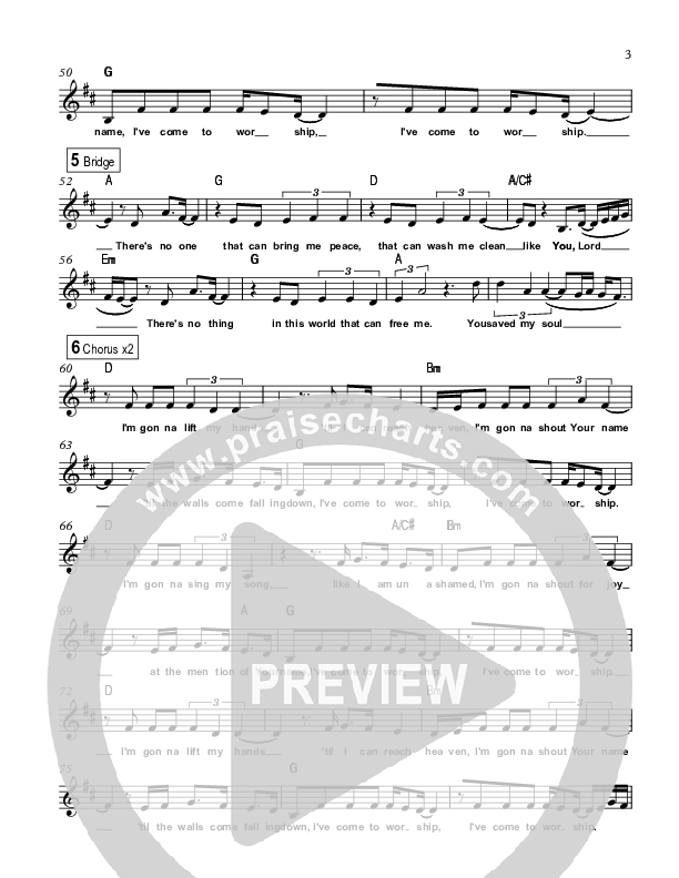 Place Of Freedom Lead Sheet (Highlands Worship)