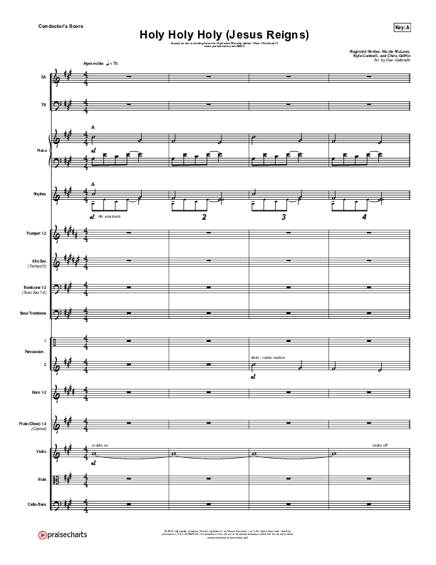 Holy Holy Holy (Jesus Reigns) Conductor's Score (Highlands Worship)