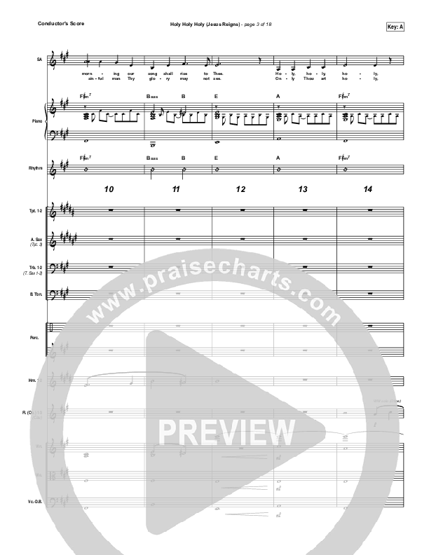 Holy Holy Holy (Jesus Reigns) Conductor's Score (Highlands Worship)