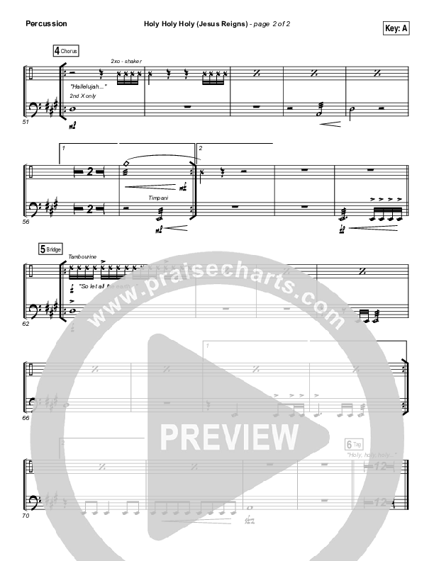 Holy Holy Holy (Jesus Reigns) Percussion (Highlands Worship)