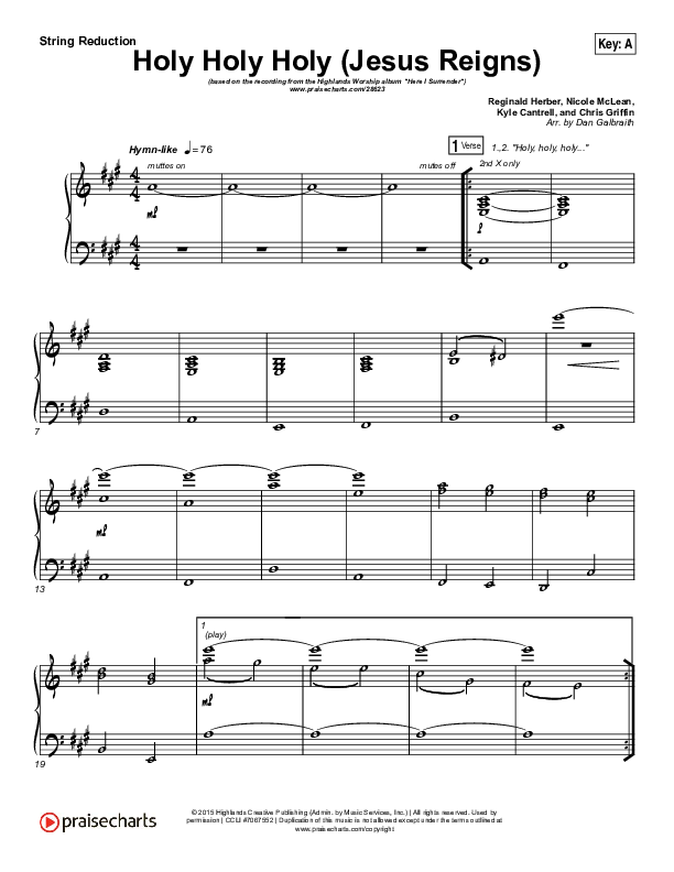 Holy Holy Holy (Jesus Reigns) Synth Strings (Highlands Worship)