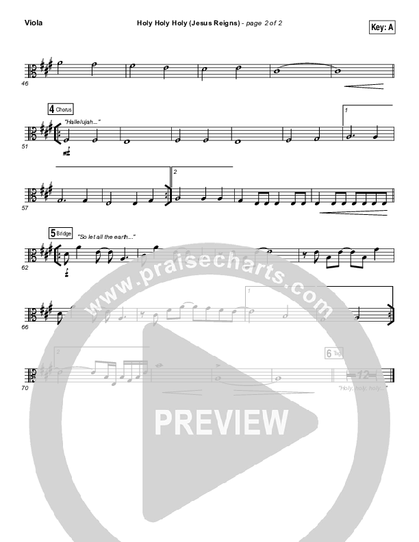 Holy Holy Holy (Jesus Reigns) Viola (Highlands Worship)