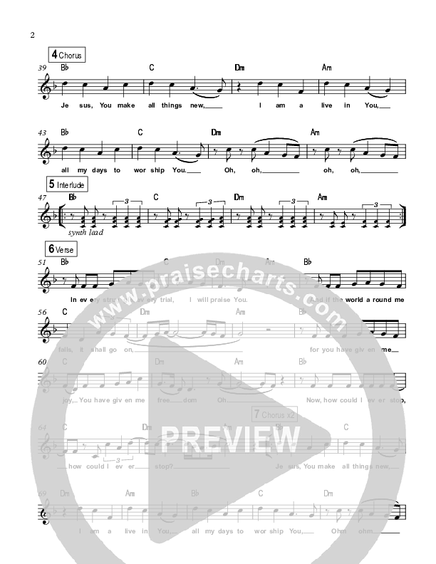 I Will Praise Lead Sheet (Highlands Worship)