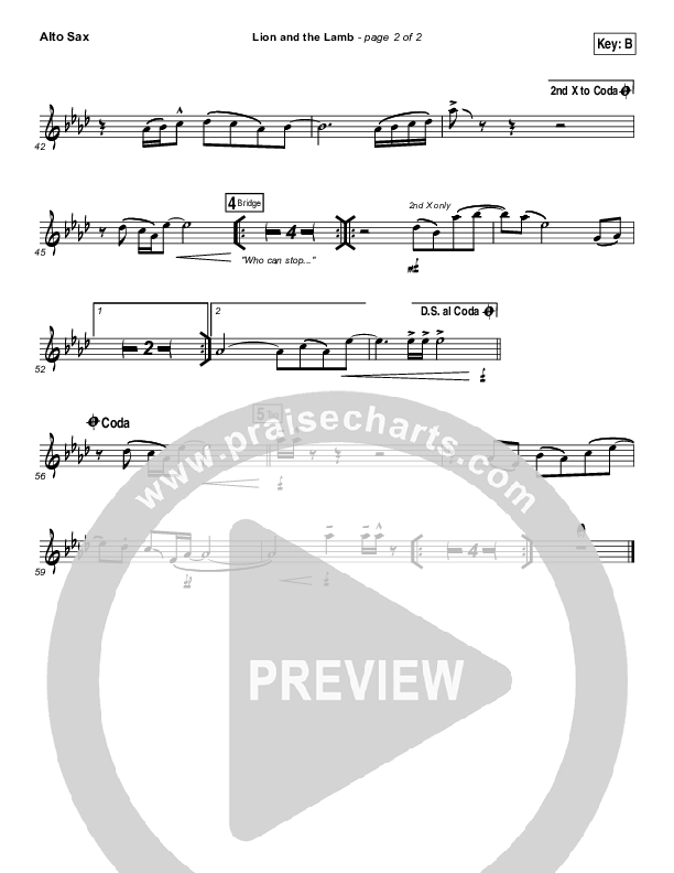 The Lion And The Lamb Alto Sax (Leeland)