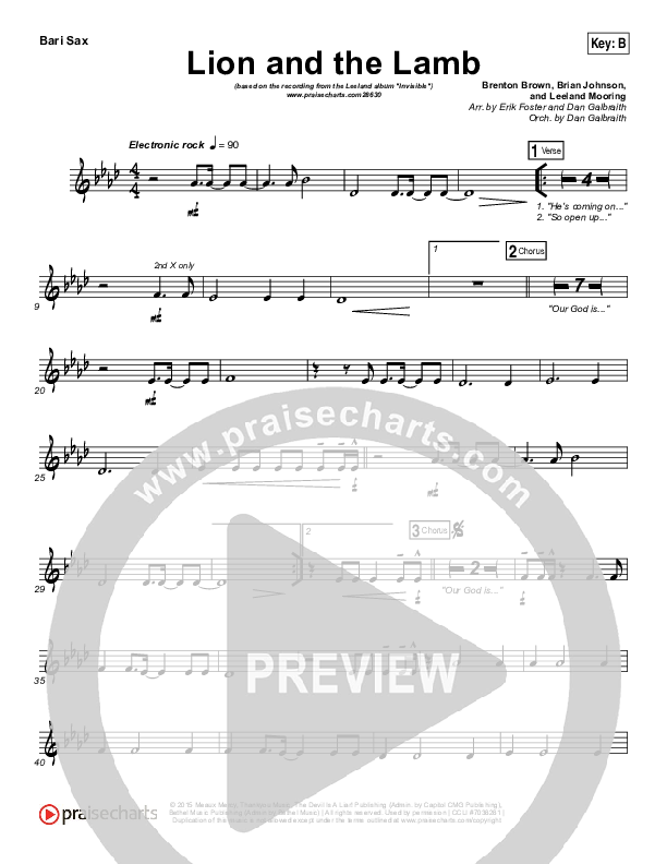 The Lion And The Lamb Bari Sax (Leeland)