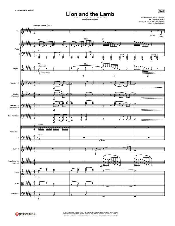 Lion And The Lamb Conductor's Score (Leeland)