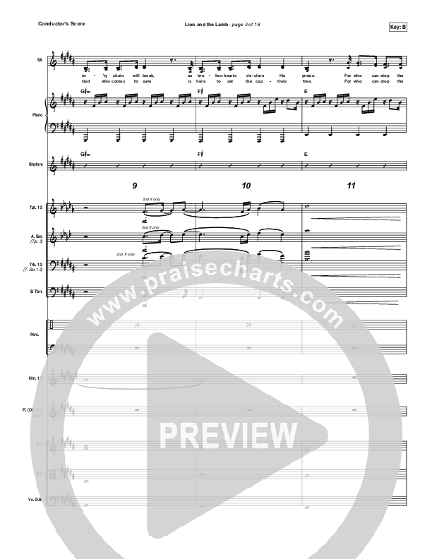 Lion And The Lamb Conductor's Score (Leeland)