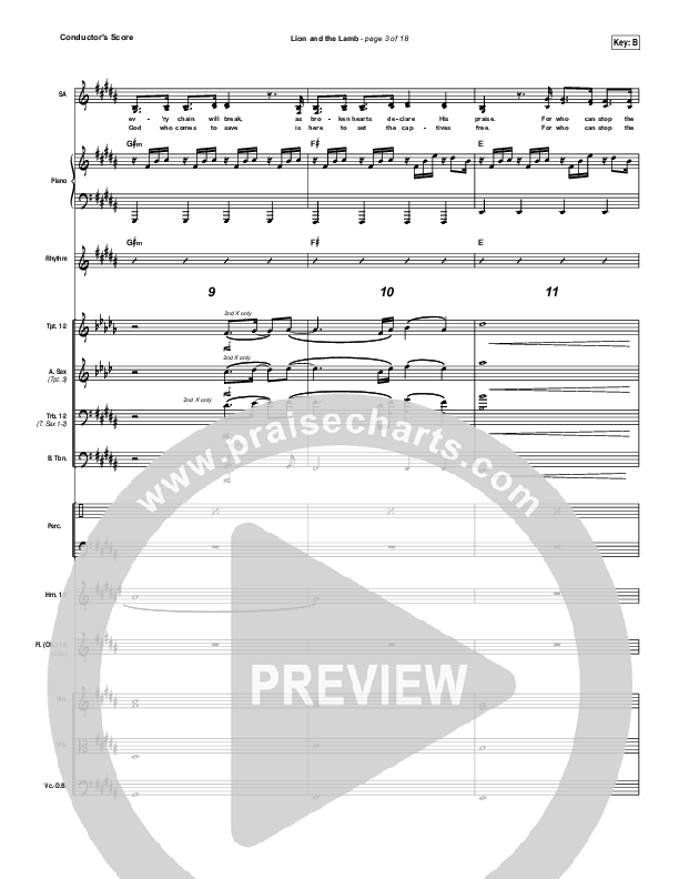 The Lion And The Lamb Conductor's Score (Leeland)