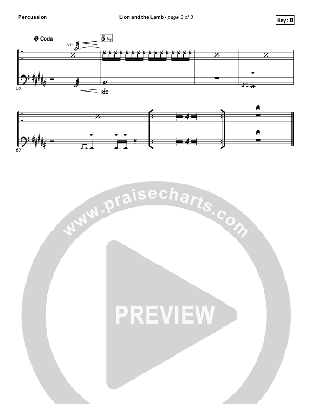 The Lion And The Lamb Percussion (Leeland)