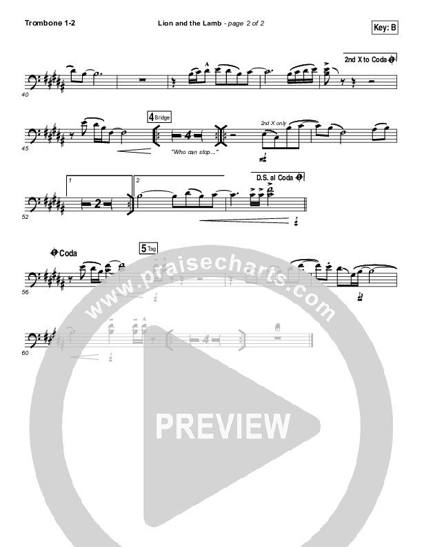 The Lion And The Lamb Trombone 1/2 (Leeland)