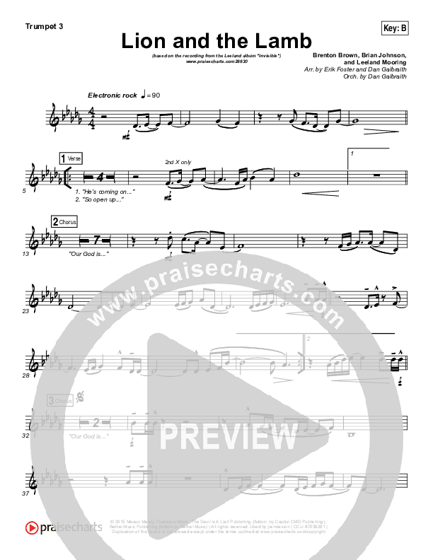 The Lion And The Lamb Trumpet 3 (Leeland)