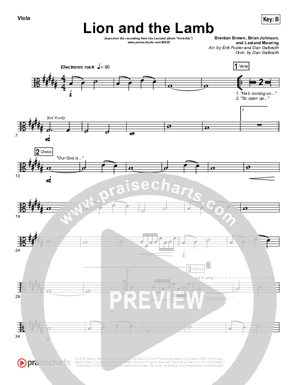 The Lion And The Lamb Viola (Leeland)