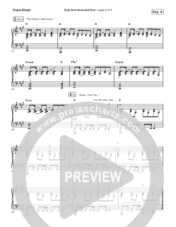 Holy And Anointed One Piano Sheet (Vineyard Worship / Kyle Howard)