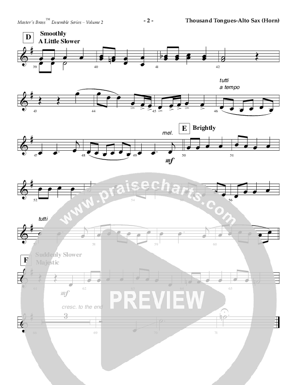 Oh For A Thousand Tongues To Sing (Instrumental) Alto Sax (AnderKamp Music)