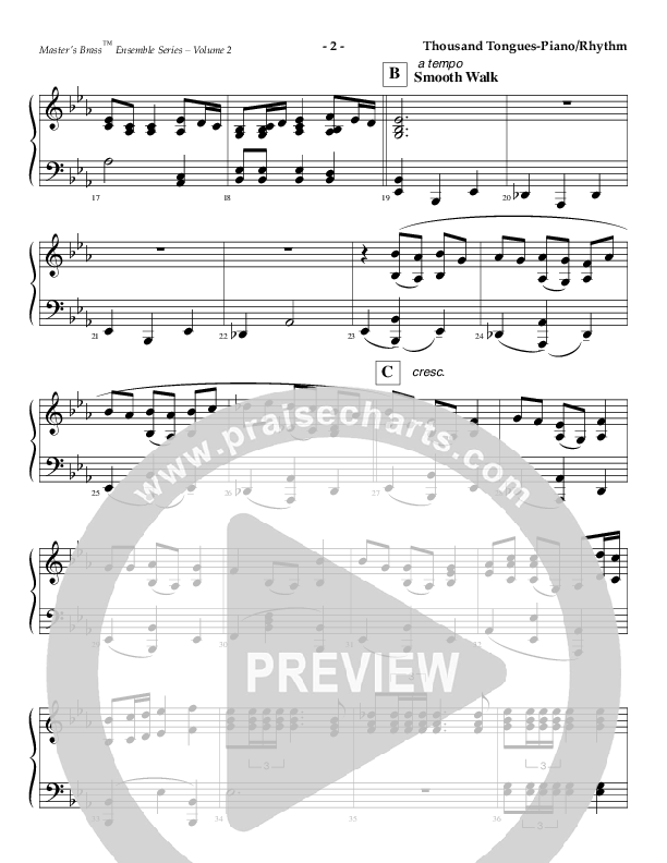 Oh For A Thousand Tongues To Sing (Instrumental) Piano Sheet (AnderKamp Music)