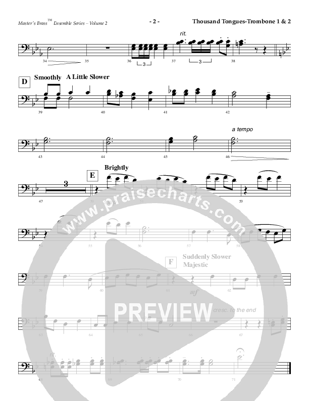 Oh For A Thousand Tongues To Sing (Instrumental) Trombone 1/2 (AnderKamp Music)