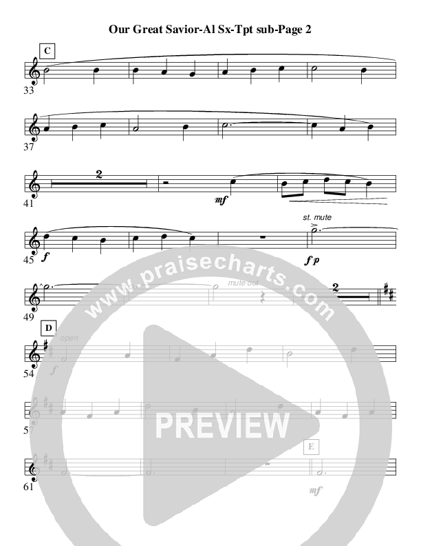 Our Great Savior (Instrumental) Alto Sax (AnderKamp Music)