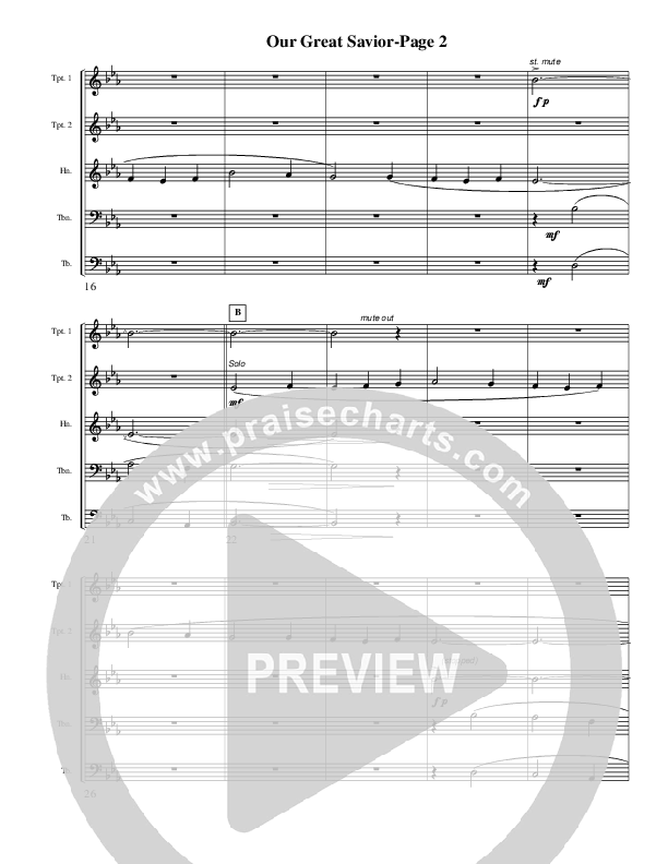 Our Great Savior (Instrumental) Conductor's Score (AnderKamp Music)