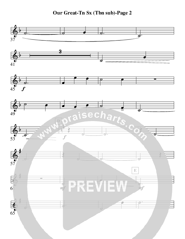 Our Great Savior (Instrumental) Tenor Sax 2 (AnderKamp Music)