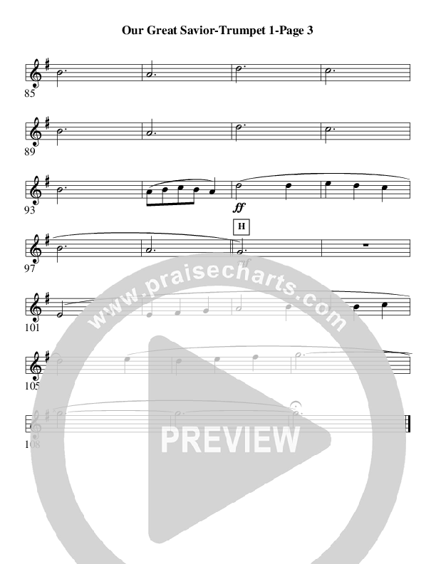 Our Great Savior (Instrumental) Trumpet 1 (AnderKamp Music)