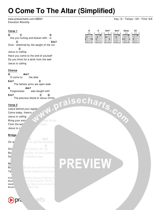 O Come To The Altar (Simplified) Chords - Elevation Worship | PraiseCharts